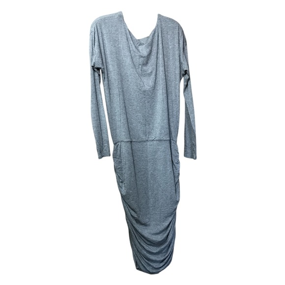 Athleta Medium Heather Gray Scope Neck Long Sleeve Dress - Picture 2 of 4